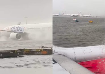 Dubai colpita da piogge torrenziali: le piste dell'aeroporto sommerse dall'<b>acqua</b>, 18 morti in Oman