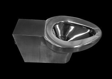 Vaso WC per montaggio a pavimento in acciaio inossidabile a <b>risparmio idrico</b> da 4,8 litri