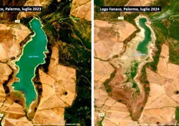 Siccità in Sicilia, come si sono svuotati laghi e invasi in un anno: le foto impietose dal satellite