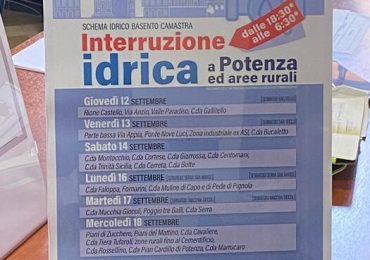 Interruzioni dell'<b>acqua</b> a Potenza: il piano di emergenza dal 12 settembre - Gaeta