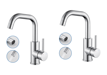 2 pcs Miscelatore lavabo Auralum max rubinetto lavabo alto girevole a 360 ... - Vente-unique