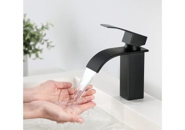 Cecipa max Rubinetto per lavabo a cascata nero, rubinetto per lavabo monocomando ...