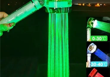 Led soffione doccia turbocompressore sensore di temperatura che cambia colore ... - AliExpress
