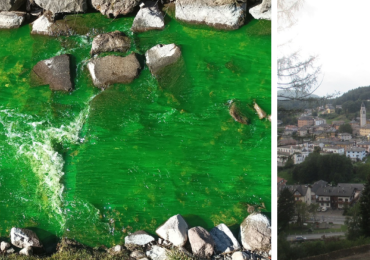 L'<b>acqua</b> del canale diventa verde "fluo" e in paese scatta l'allarme, ma il sindaco rassicura
