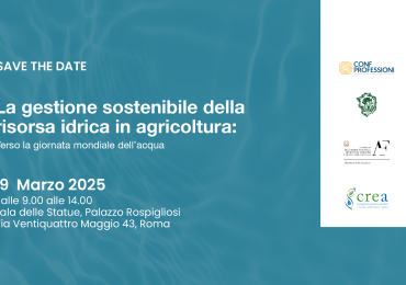 <b>Gestione</b> sostenibile dell'<b>acqua</b> in agricoltura – 19 marzo 2025 - Confprofessioni