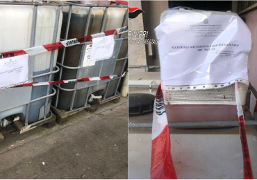Oli esausti stoccati illegalmente in un cortile condominiale: imprenditore denunciato