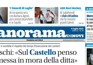 La prima pagina di Panorama di Novi: da domani il numero in digitale online